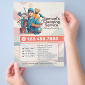 Modern House Cleaning Maid Service Housekeeping Flyer (Hand)