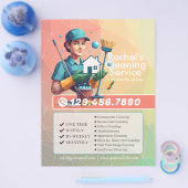 Modern House Cleaning Maid Service Housekeeping Flyer (Enkel)
