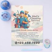 Modern House Cleaning Maid Service Housekeeping Flyer (Enkel)