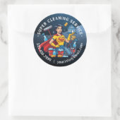 Modern House Cleaning Maid Service Housekeeping Ronde Sticker (Tas)
