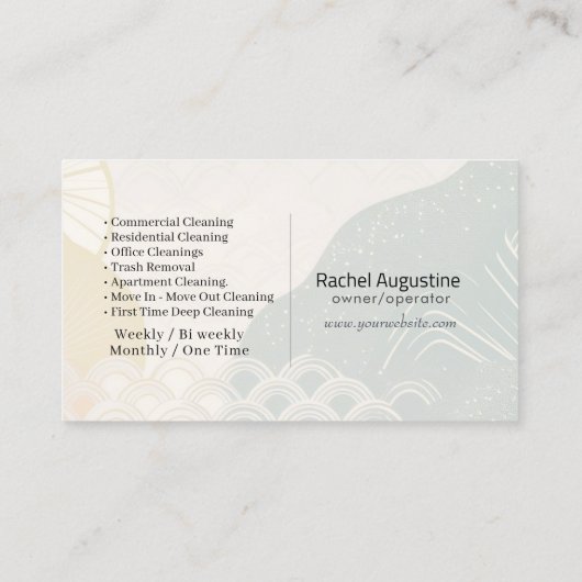 Modern House Cleaning Maid Service Housekeeping Visitekaartje (Achterkant)