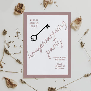 Modern Housewarming Open Huis Uitnodiging   Taupe