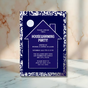 Modern Housewarming Party Nieuw Huis Viering Folie Uitnodiging