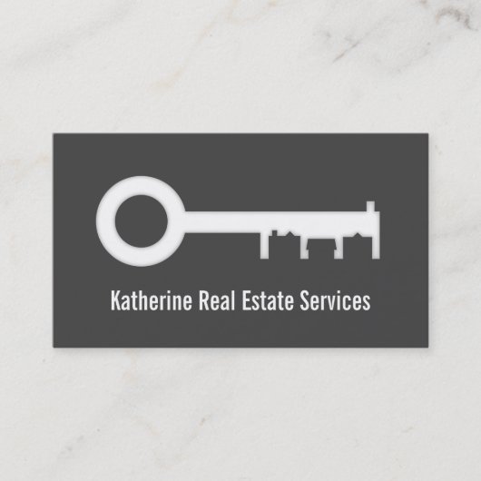 Modern Housing Silhouette Real Estate Agent Visitekaartje (Voorkant)