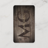 Modern houtbewerking Monogram Rustiek Teak Hout Visitekaartje (Voorkant)