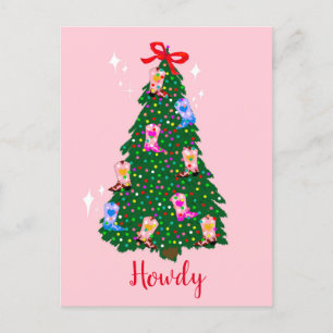 Modern Howdy Cowgirl Westerne kerst Briefkaart
