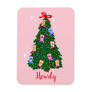Modern Howdy Cowgirl Westerne kerst Magneet