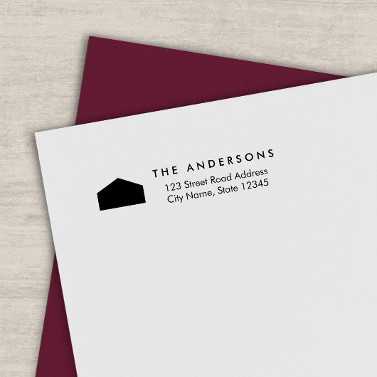 Modern huis familienaam retouradres zelfinktende stempel