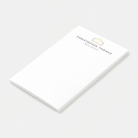 Modern huis Logo Gold Real Estate, makelaar Post-it® Notes (Schuin)