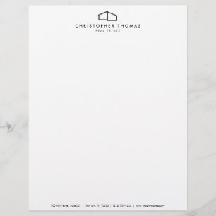 Modern Huis Logo in zwart voor onroerend goed, Rea Briefhoofd