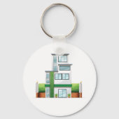 Modern huis met meerdere verdiepingen Heden-daags Sleutelhanger (Voorkant)
