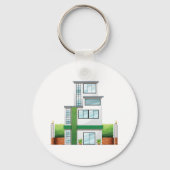 Modern huis met meerdere verdiepingen Heden-daags Sleutelhanger (Achterkant)