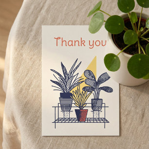 Modern huis plant Botanische dank u kaart