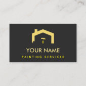 Modern Huis Schilderen Borstel Tinten van Geel Zwa Visitekaartje (Voorkant)