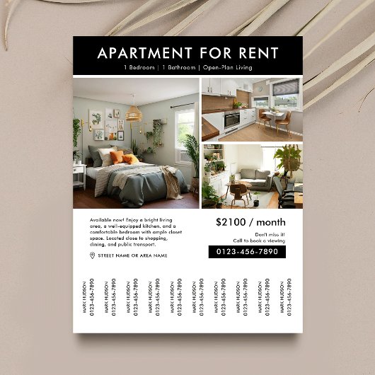Modern huis te huur Tear Off Strips Flyer