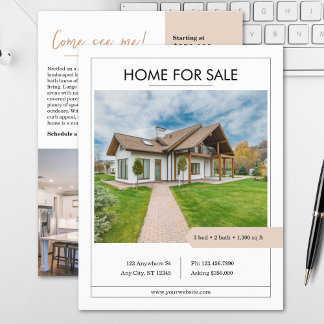 Modern huis te koop Tweezijdige onroerend goed Flyer