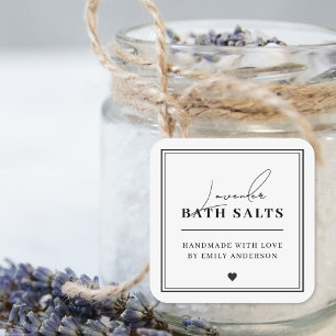 Modern Huisgemaakt Badzout Waterdicht Productlabel Sticker