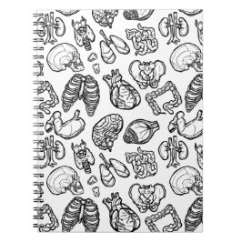 Modern Human Anatomy Sketch Pattern Science Gift Notitieboek