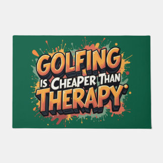 Modern Humorous Golf Therapy Fun Deurmat