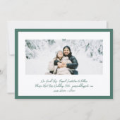 Modern Hunter Green Little Bow Photo Save This Day The Date (Achterkant)