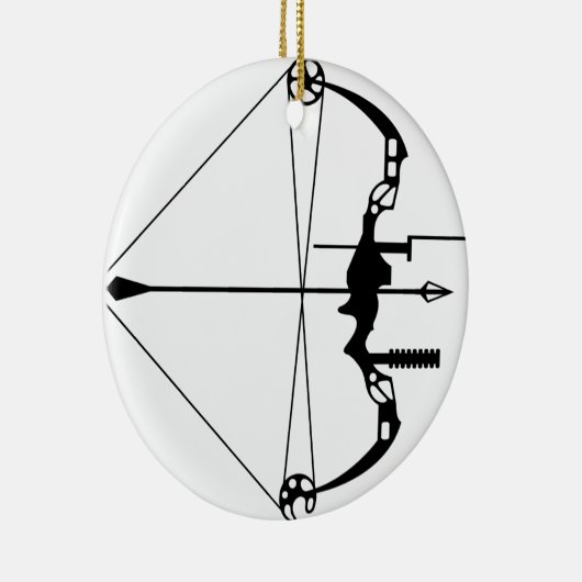 Modern Hunting Bow en Arrow Keramisch Ornament (Rechts)