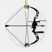 Modern Hunting Bow en Arrow Keramisch Ornament (Voorkant)