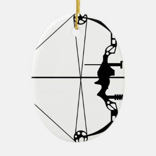 Modern Hunting Bow en Arrow Keramisch Ornament