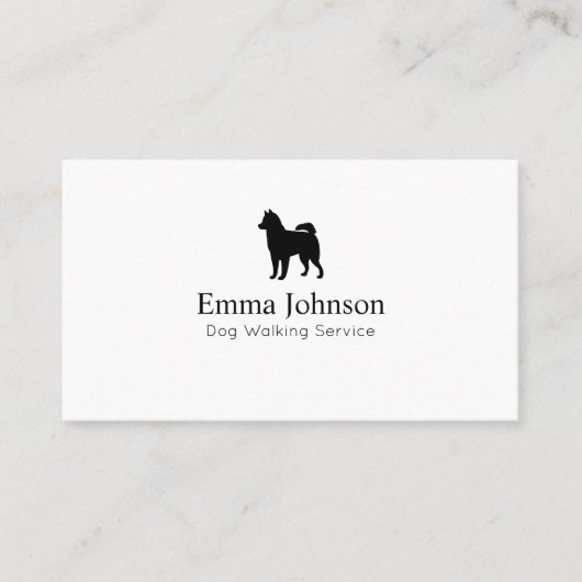 Modern Husky logo Dog Walking Visitekaartje (Voorkant)