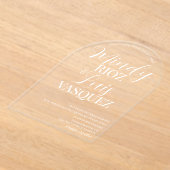 Modern Huwelijk Script Wit Acryl Uitnodigingen (Laagn)
