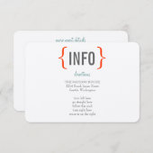 Modern huwelijkshuwelijk informatiekaartje (Voorkant / Achterkant)