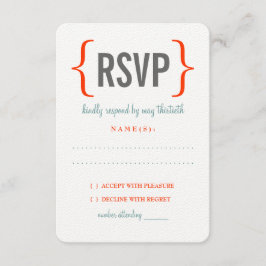 Modern huwelijkshuwelijk RSVP kaartje