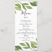 Modern huwelijksmenu gebladerte land SJABLOON Menu (Achterkant)