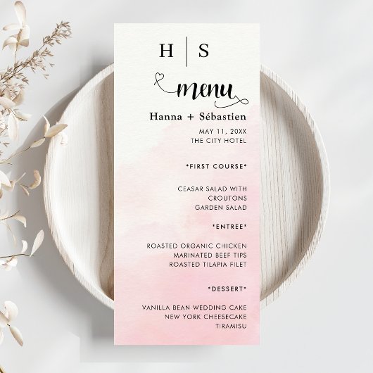 Modern Huwelijksmenu Menu