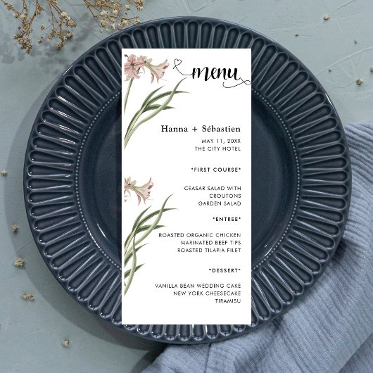 Modern Huwelijksmenu Menu