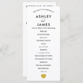 Modern huwelijksprogramma voor ceremonie, Gold Hea Programma (Voorkant / Achterkant)