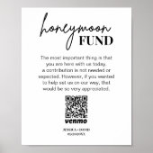 Modern huwelijksreis fonds QR Code teken Poster (Voorkant)
