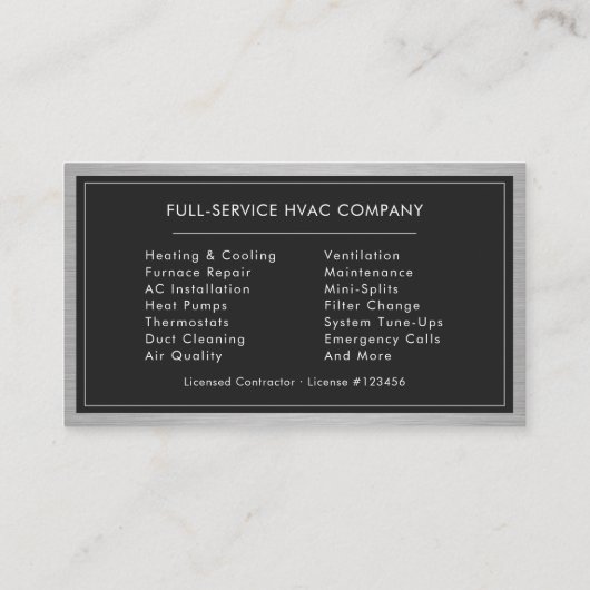 Modern HVAC Technician QR Code Visitekaartje (Achterkant)