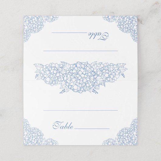 Modern Hydrangea Dusty Blue Floral Wedding (Buitenkant ongevouwen)