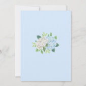 Modern Hydrangea White Roses Geometric Wedding Kaart (Achterkant)