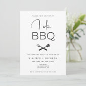 Modern I Do BBQ Engagement Party Kaart (Staand voorkant)