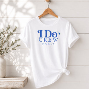 Modern I Do Crew Kobaltblauwe Bruidsmeisje Tri-Blend Shirt