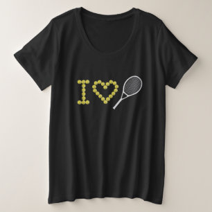 Modern I Love Tennis Grote Maat T-shirt
