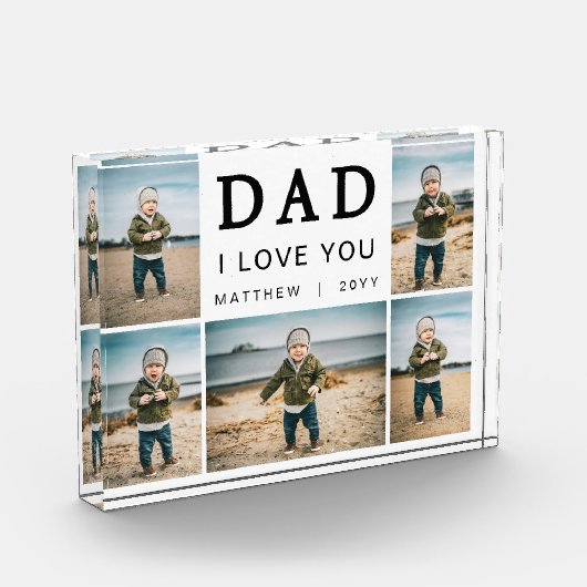Modern I Love You Dad Grid Collage 5 Photo Block Fotoblokken (Links)