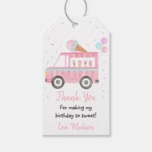 Modern Ice Cream Truck Birthday Bedankt Cadeaulabel