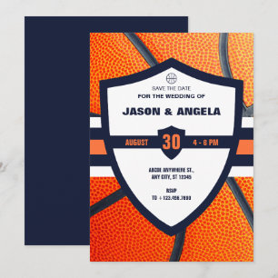 Modern iconisch basketbal logo bruiloft  save the date