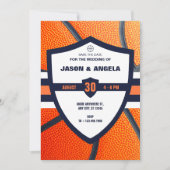 Modern iconisch basketbal logo trouw  save the date (Voorkant)