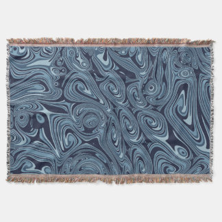 Modern Icy Blue Abstract Fluid Deken