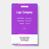 Modern ID Identification Card Photo Badge (Arrière)