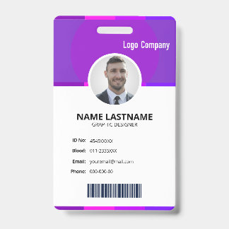 Modern ID Identification Card Photo Badge