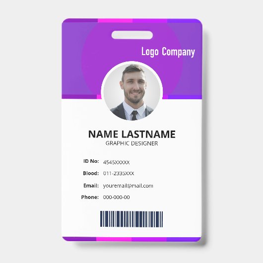 Modern ID Identification Card Photo Badge (Avant)